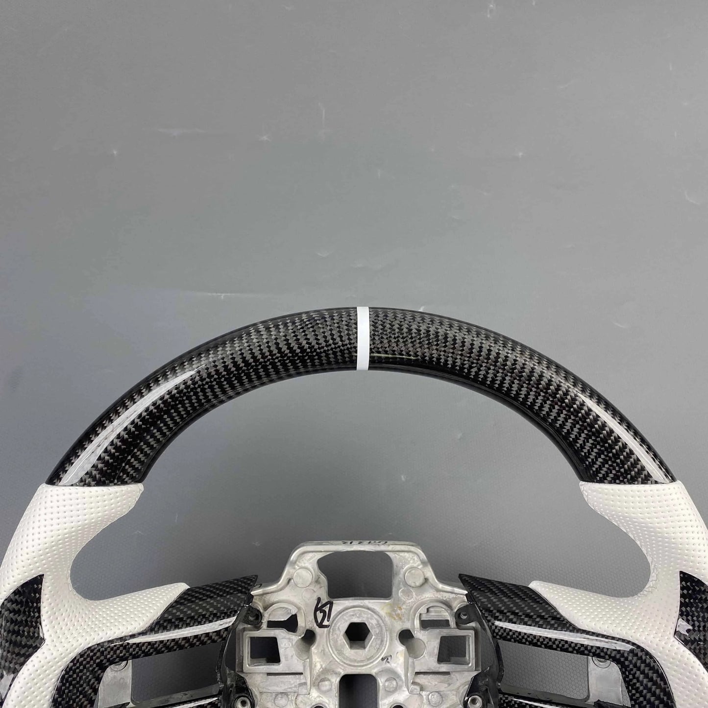 Ford Mustang 2015-2023 Carbon Fiber Steering Wheel *WHITE-OUT EDITION*