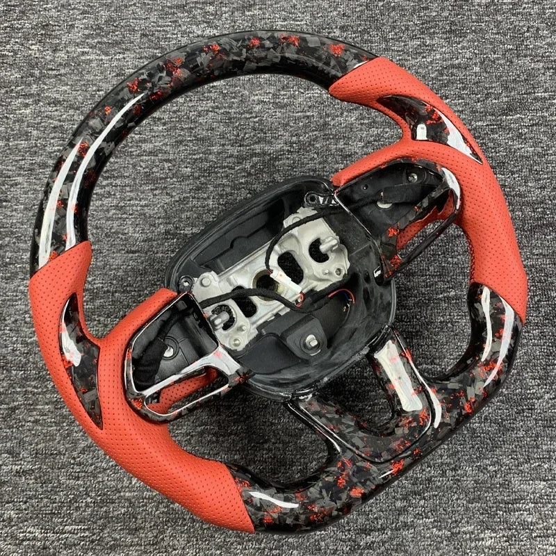 Dodge Challenger / Charger / Durango 2015-2023 Red Forged Carbon Steering Wheel